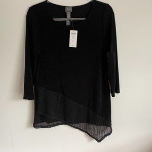 Chicos "travelers" Trim Acetate Top Blk